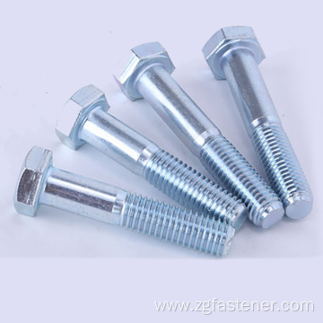 blue and white zinc hexagon flat head bolts